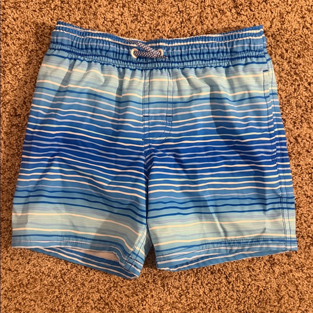 Wonder Nation Blue Wave Pattern Swim Trunks